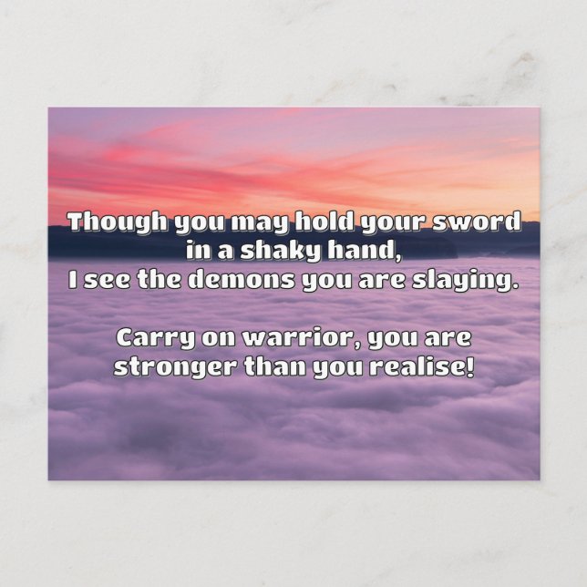 Carte Postale Empath Warrior Citation positive Encouragement (Devant)