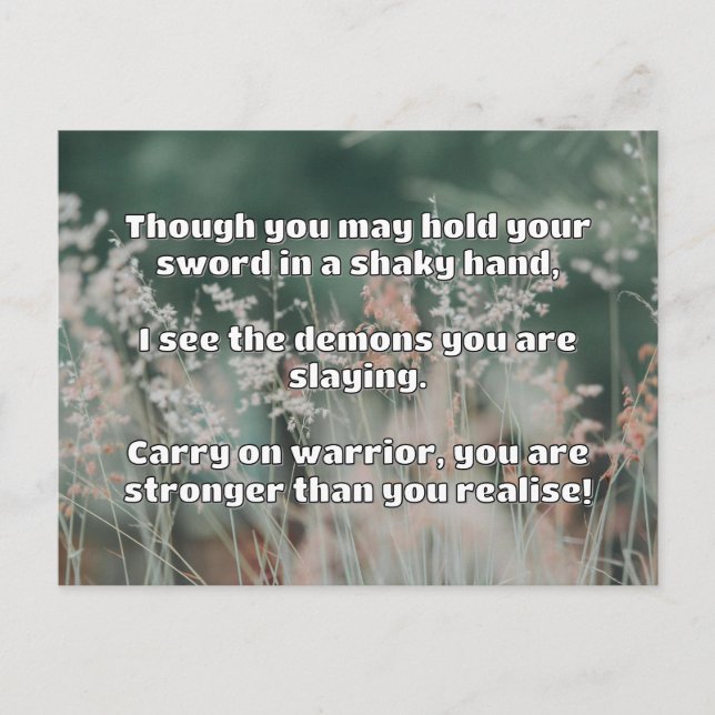 Carte Postale Empath Warrior Citation positive Encouragement (Devant)