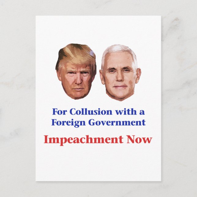 Carte Postale Empêcher Trump et Pence d'une collusion (Devant)
