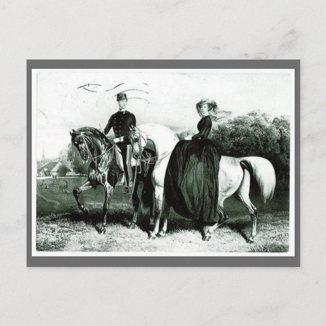 Carte Postale Empereur et impératrice d'Autriche équitation #012 (Devant)