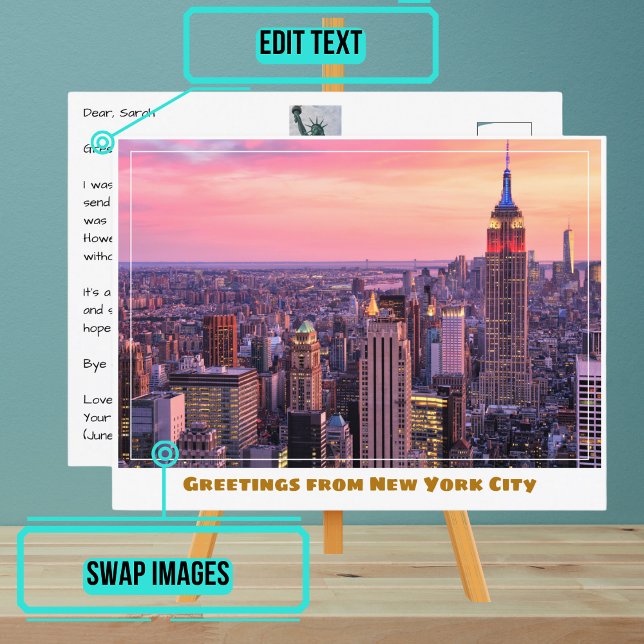 Carte Postale Empire State Building à Dusk à New York (Please enjoy our New York City postcard)