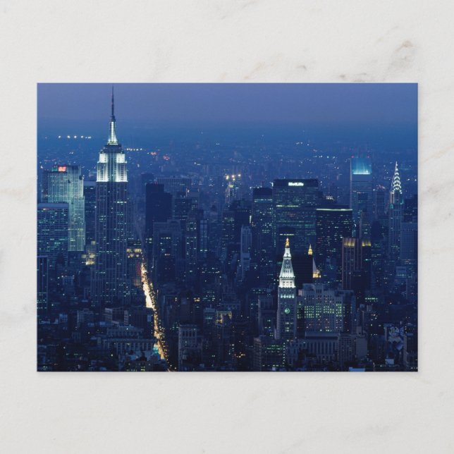 Carte Postale Empire State Building à Night, New York (Devant)