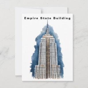 Carte Postale Empire State Building New York Aquarelle 