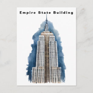Carte Postale Empire State Building New York Aquarelle