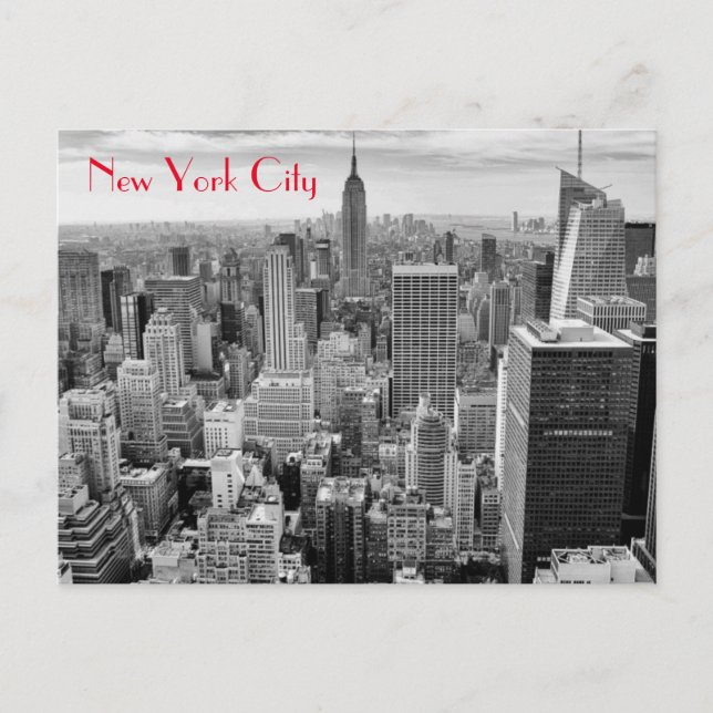 Carte Postale Empire State Building noir New York City (Devant)