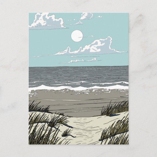 Carte Postale Emplacement de plage estivale (Devant)