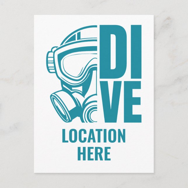 Carte Postale Emplacement Personnalisé Plongée sous-marine (Devant)