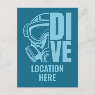 Carte Postale Emplacement Personnalisé Plongée sous-marine