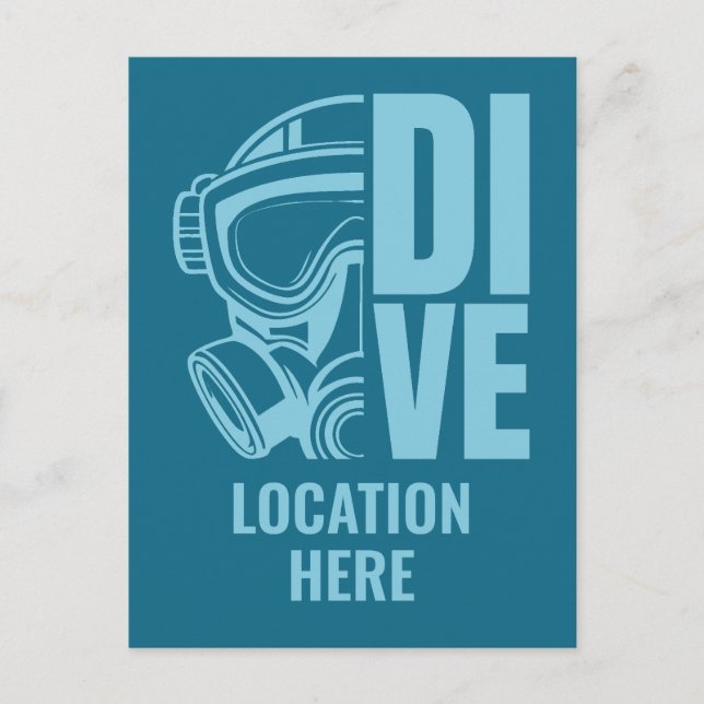Carte Postale Emplacement Personnalisé Plongée sous-marine (Devant)