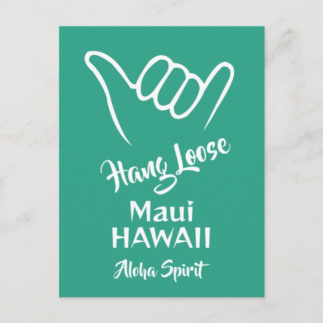 Carte Postale Emplacement personnalisé, texte et couleur Shaka (Devant)