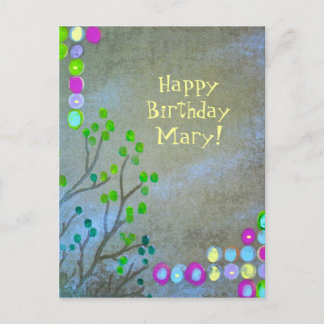 Carte Postale Empreinte Abstraite Bonne Anniversaire !
