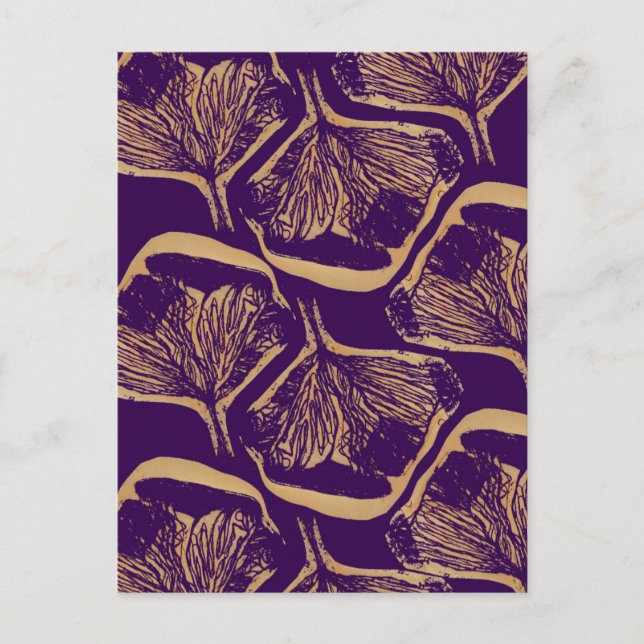 Carte Postale Empreinte de fleurs violettes (Devant)
