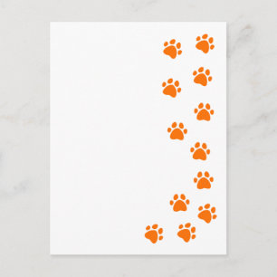 Carte Postale empreinte de patte - ajoutez votre propre nom ou r