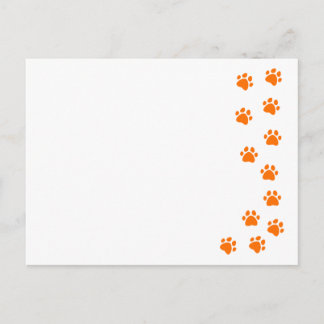 Carte Postale empreinte de patte - ajoutez votre propre nom ou r