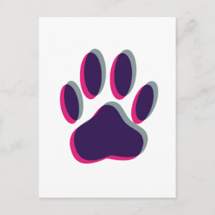 Carte Postale Empreinte de patte de chien flou