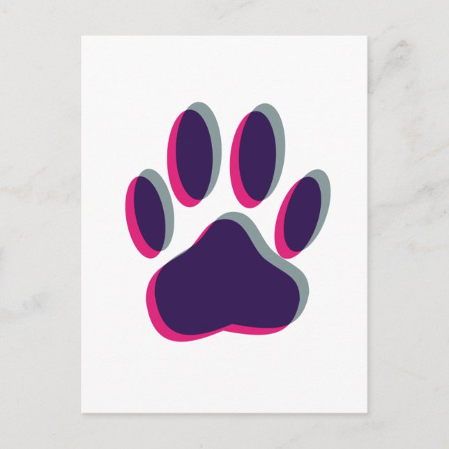 Carte Postale Empreinte de patte de chien flou (Devant)