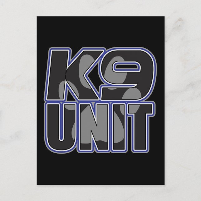 Carte Postale Empreinte de patte de l'unité K9 de la police (Devant)