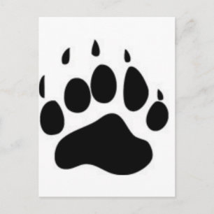 Carte Postale Empreinte de patte d'ours