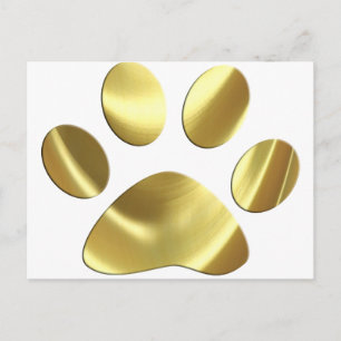 Carte Postale Empreinte de patte Gold Cat