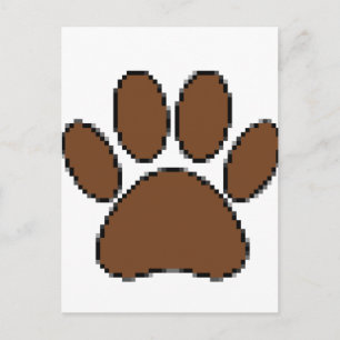 Carte Postale Empreinte de patte Pixel Dog