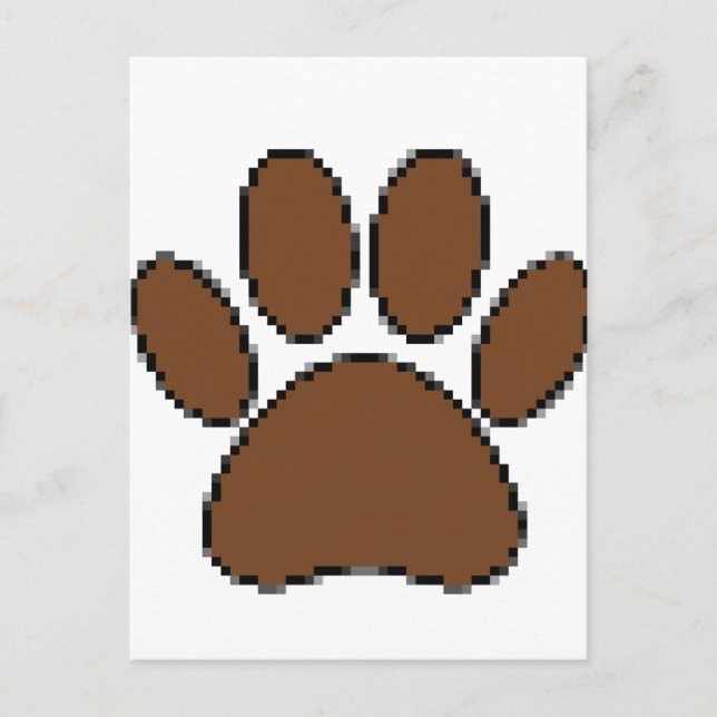 Carte Postale Empreinte de patte Pixel Dog (Devant)