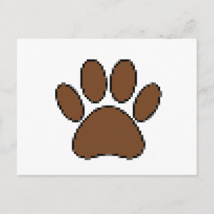 Carte Postale Empreinte de patte Pixel Dog
