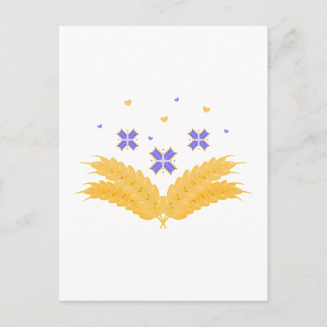 Carte Postale Empreinte ukrainienne - broderie et grain (Devant)