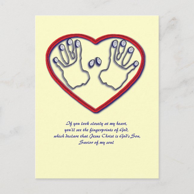 Carte Postale Empreintes digitales de Dieu - 1 Pierre 5:6-7 (Devant)