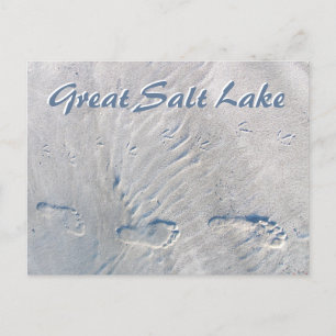 Carte Postale Empreintes humaines de moules de mer dans le sable