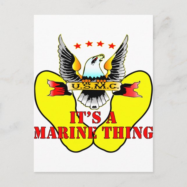 Carte Postale Empreintes Jaunes USMC C’est une chose marine (Devant)