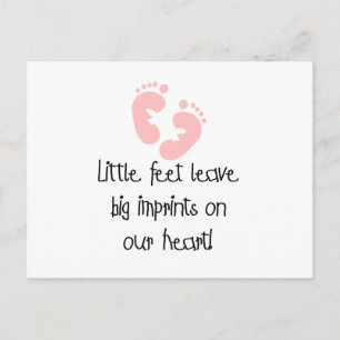Carte Postale Empreintes roses Petits Pieds Grandes Imprimantes