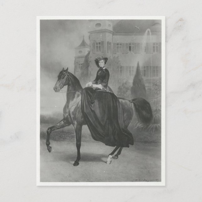 Carte Postale Empress Elisabeth à cheval sur le côté #047SS (Devant)