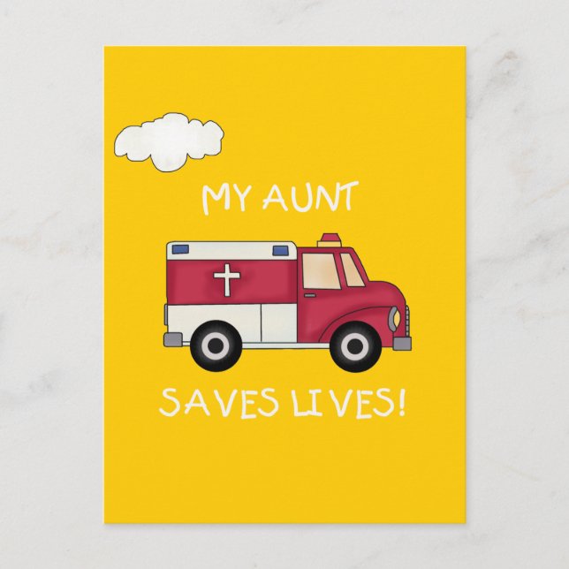 Carte Postale EMT My Tante Saves Lives T-shirts et cadeaux (Devant)