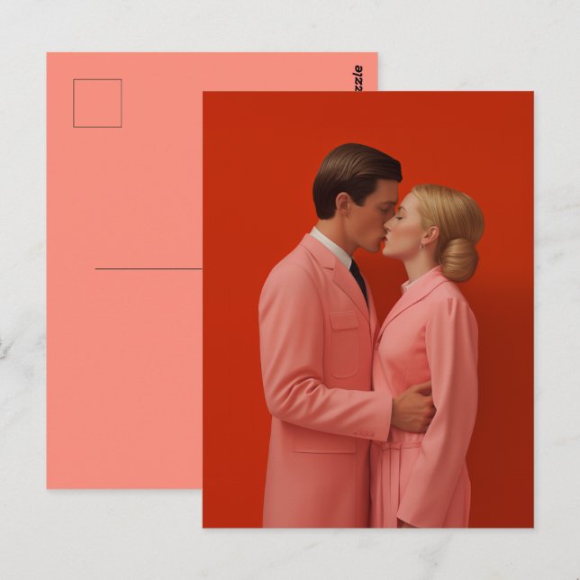 Carte Postale En amour en rouge (Devant / Derrière)