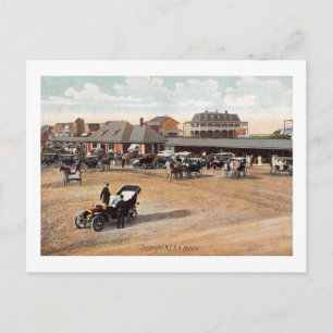Carte Postale En attente du train, Sea Bright, NJ 1907 Vintage