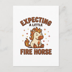 Carte Postale En attente d'un petit cheval de feu Vintage Baby S