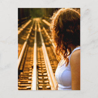 Carte Postale En Attente D'Un Train