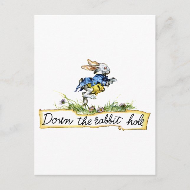 Carte Postale En bas du trou du lapin (Devant)