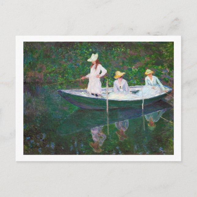 Carte Postale En bateau norvégien à Giverny Claude Monet (Devant)