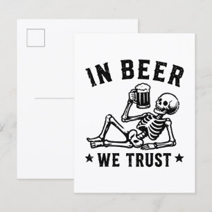 Carte Postale En bière, nous avons confiance squelette de beer p