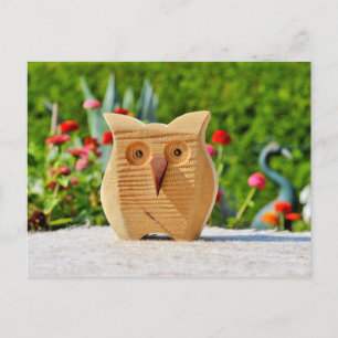 Carte postale en bois de hibou