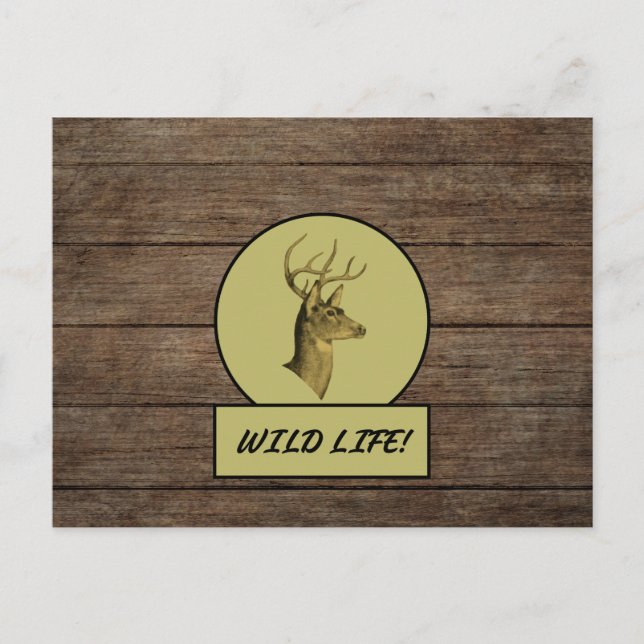 Carte postale en bois sombre de Buck Head (Devant)