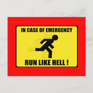 Carte Postale En Coque D'Urgence ... Cours Comme Un Enfer