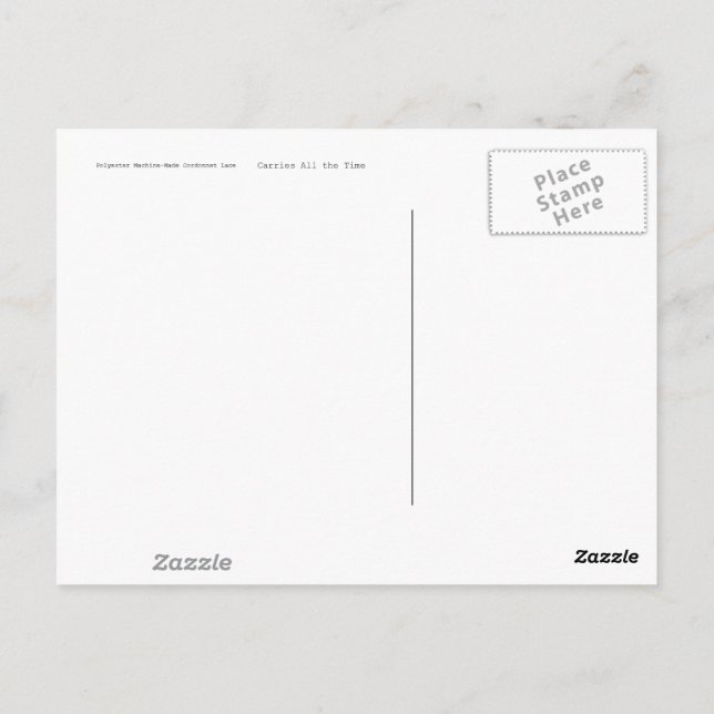 Carte postale en dentelle noire et blanche (Dos)