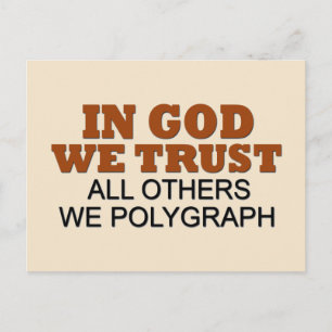 Carte Postale En Dieu, nous faisons confiance à l'Humour