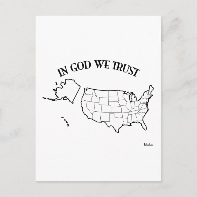 Carte Postale En Dieu, nous faisons confiance à nos plans (Devant)