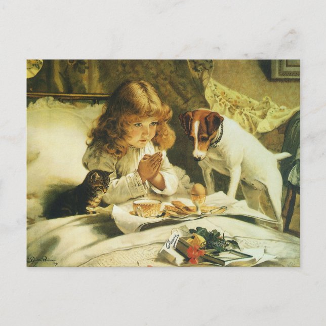 Carte Postale En disant nos prières, en retirant Charles Burton  (Devant)