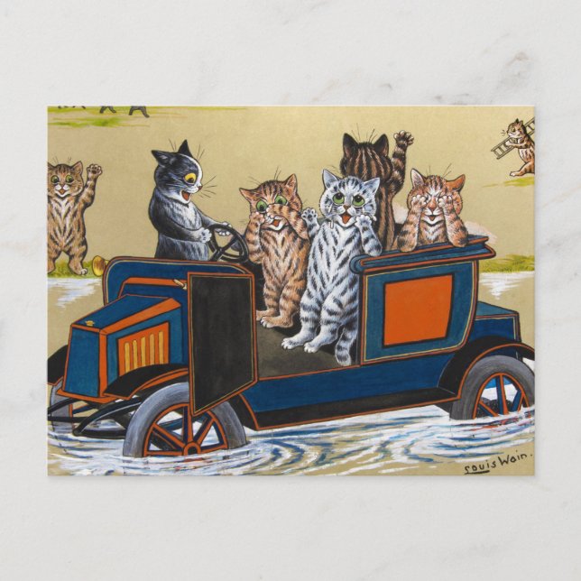 Carte Postale En eau profonde par Louis Wain (Devant)