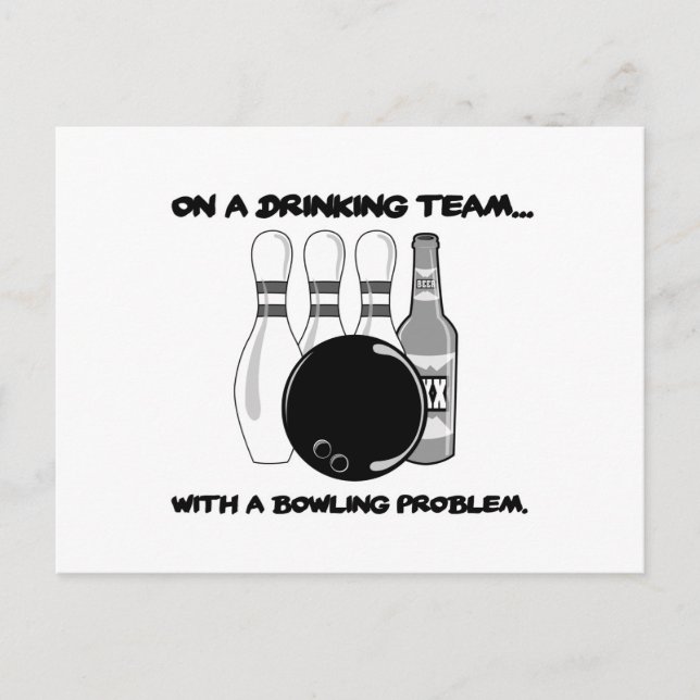 Carte Postale En équipe avec problème de bowling (Devant)