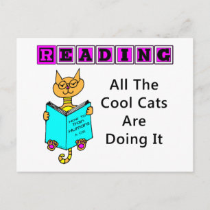 Carte Postale En Lecture, Tous Les Chats Cool Le Font